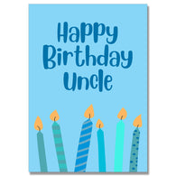 Happy Birthday Uncle Candle Card